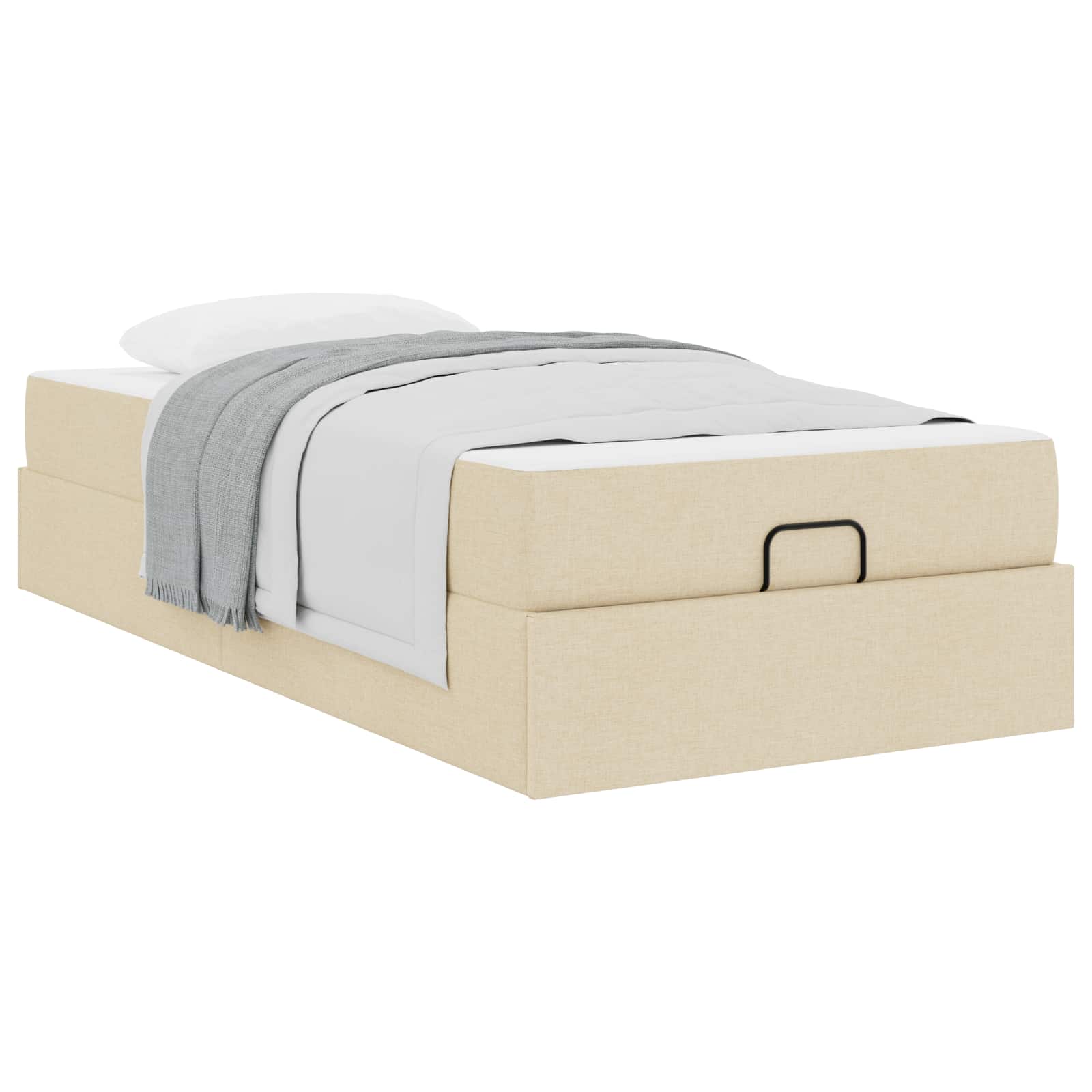 Bedframe met matras 2 pcs Crème Stof