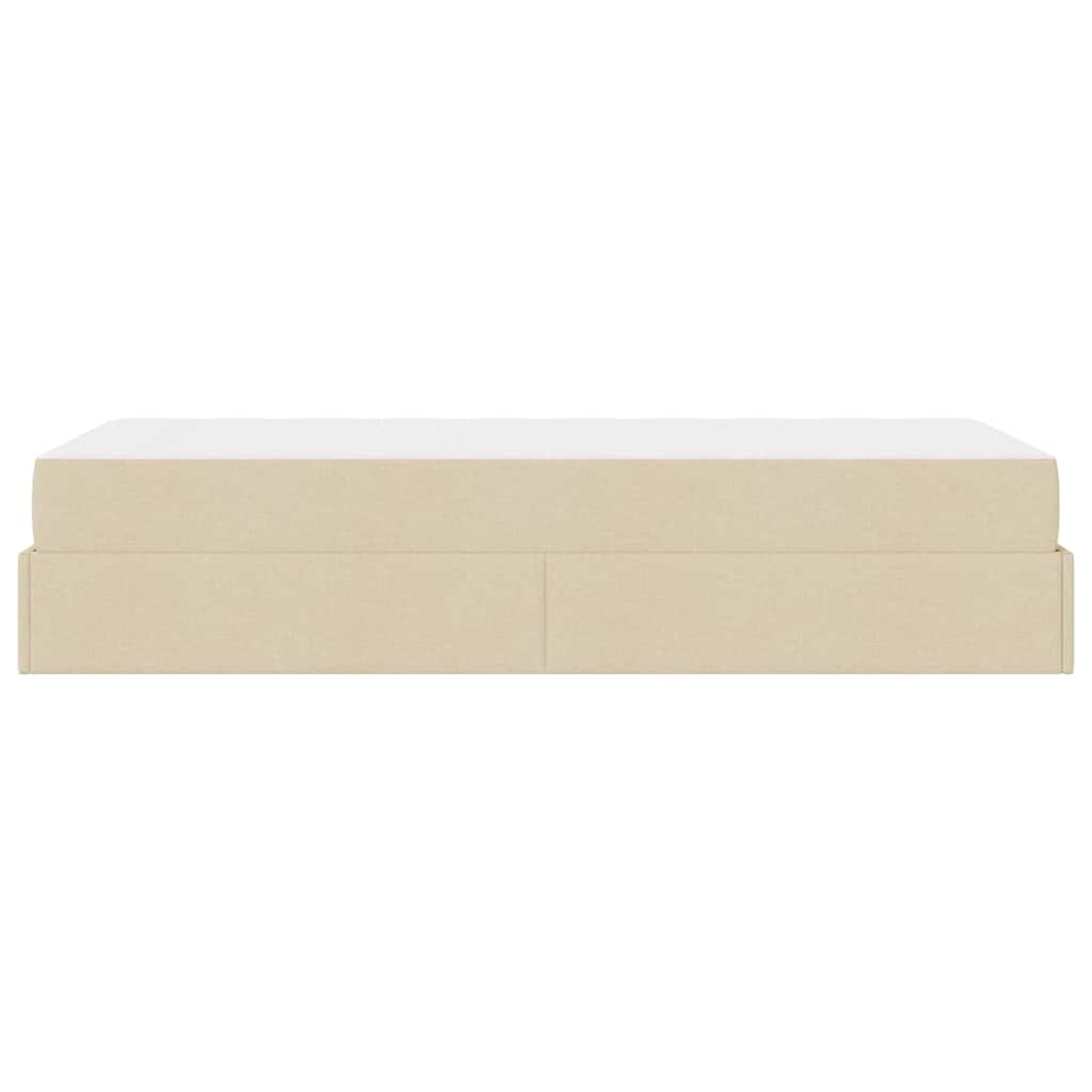 Bedframe met matras Crème 80 x 200 cm Stof