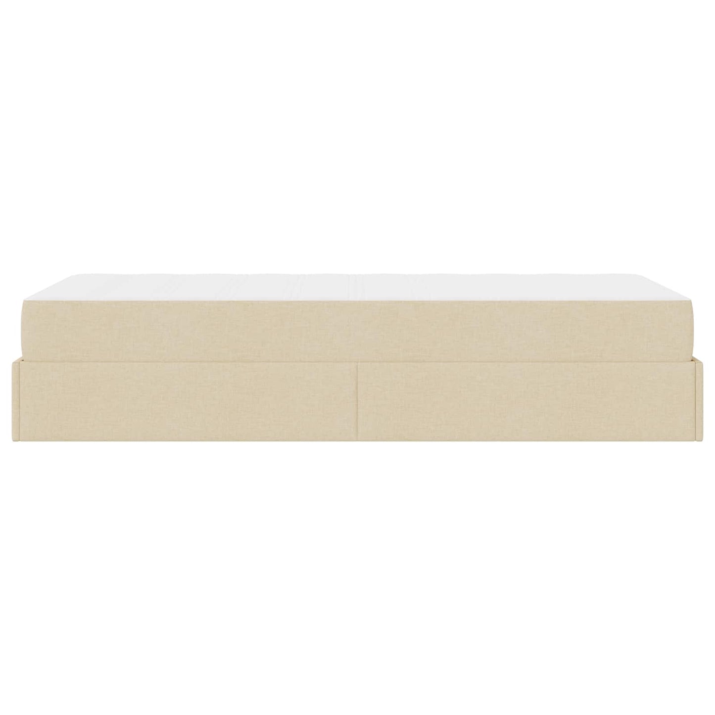 Bedframe met matras 2 pcs Crème Stof