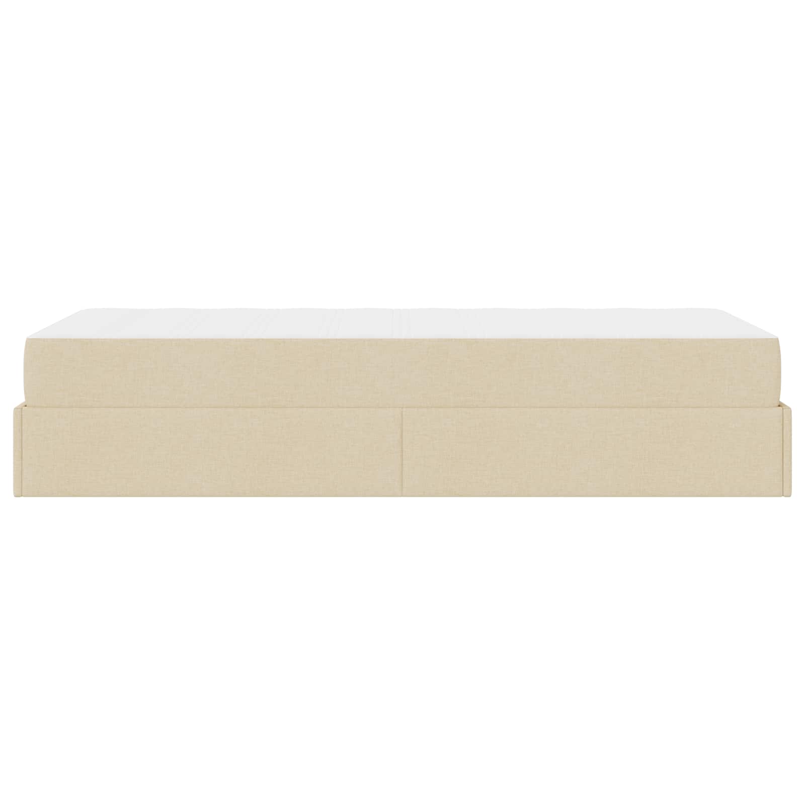 Bedframe met matras 2 pcs Crème Stof