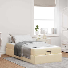 Bedframe met matras Crème 90 x 190 cm Stof
