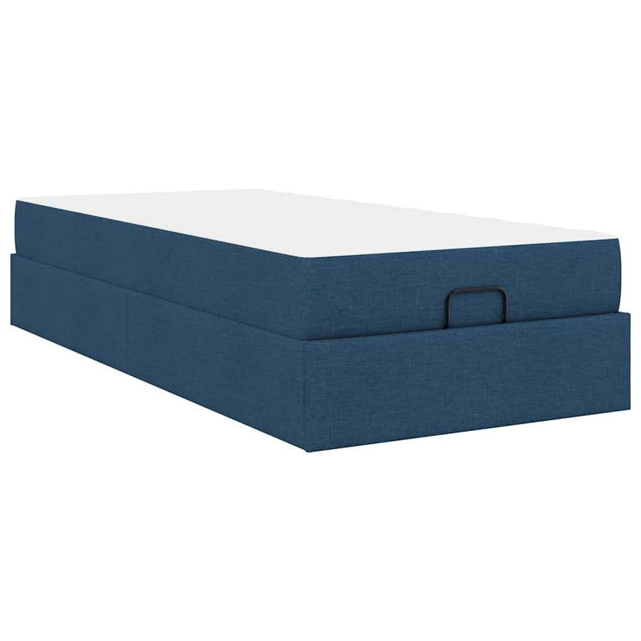 Bedframe met matras Blauw 90 x 190 cm Stof