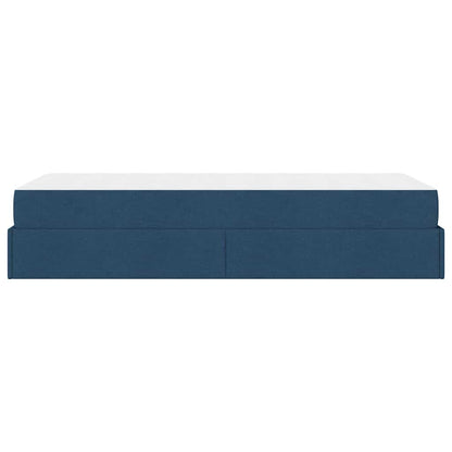 Bedframe met matras Blauw 90 x 190 cm Stof