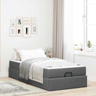 Opbergbed 90x200 cm donkergrijs stof