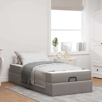 Bedframe met matras Taupe 90 x 200 cm Stof