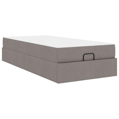Bedframe met matras Taupe 90 x 200 cm Stof