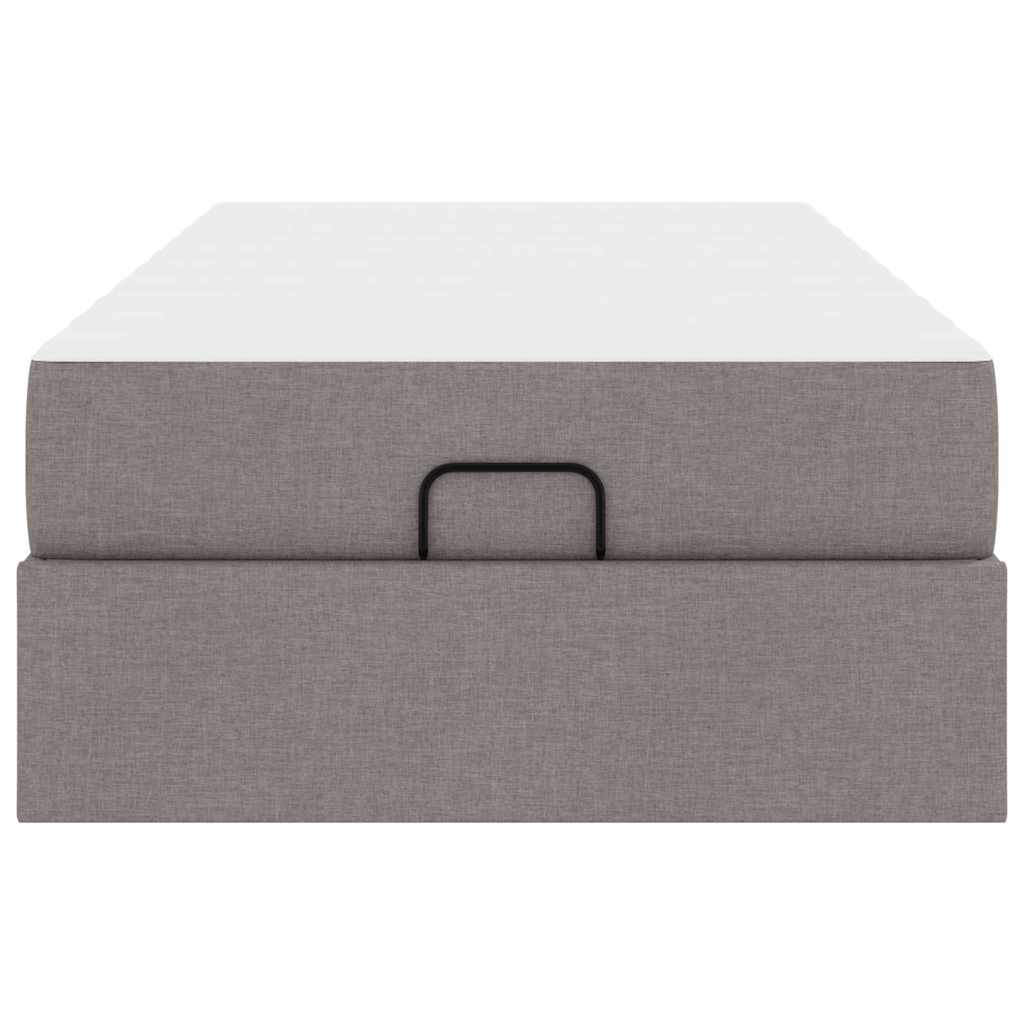 Bedframe met matras Taupe 90 x 200 cm Stof