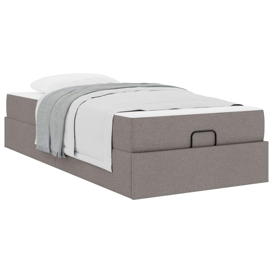Bedframe met matras Taupe 90 x 200 cm Stof