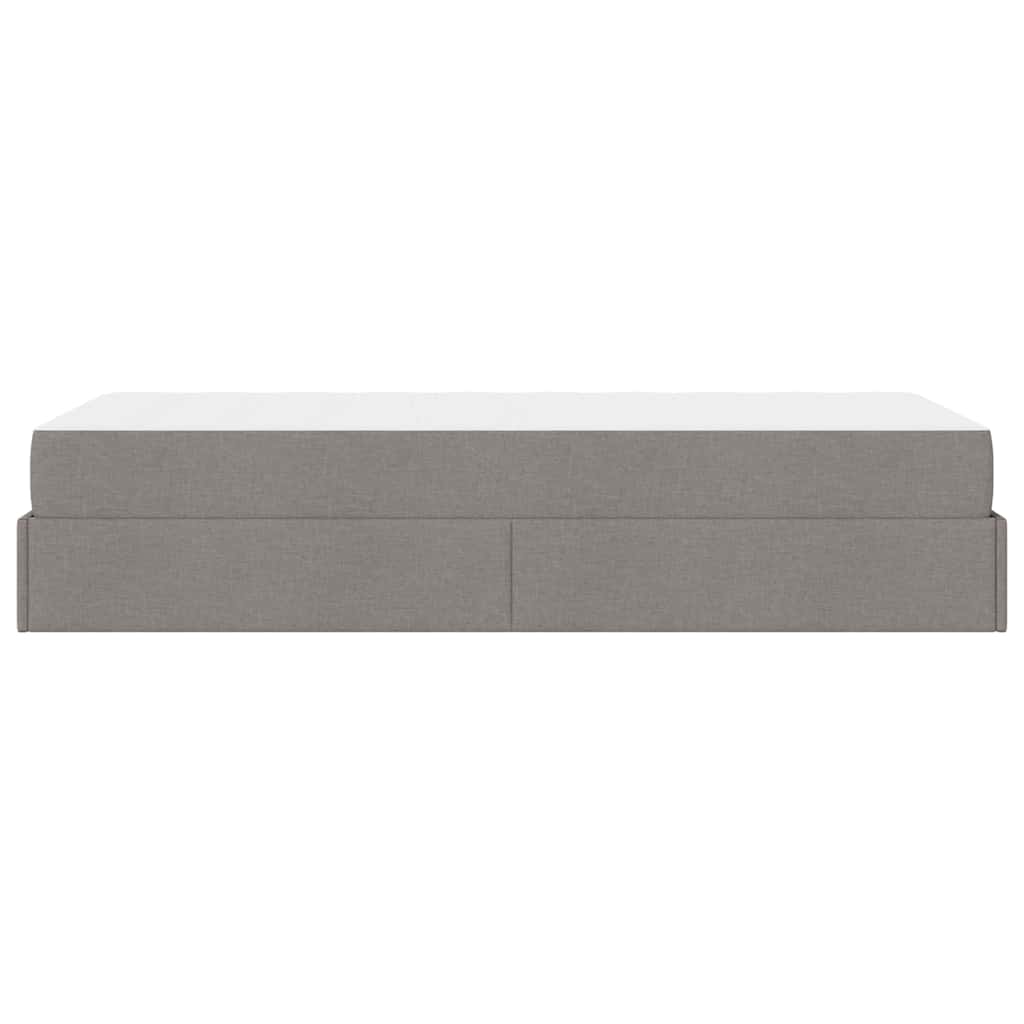 Bedframe met matras Taupe 90 x 200 cm Stof