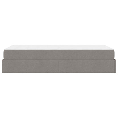 Bedframe met matras Taupe 90 x 200 cm Stof