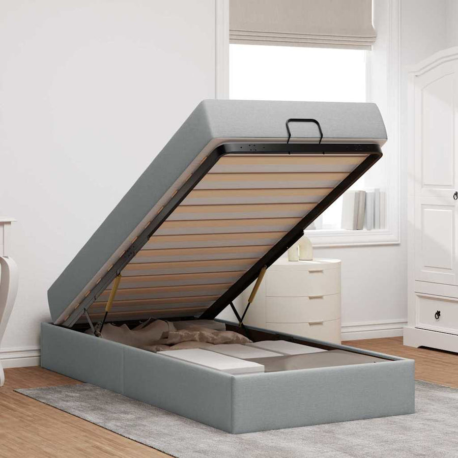 Bedframe Lichtgrijs 100 x 200 cm Stof