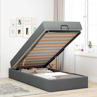 Bedframe Donkergrijs 100 x 200 cm Stof