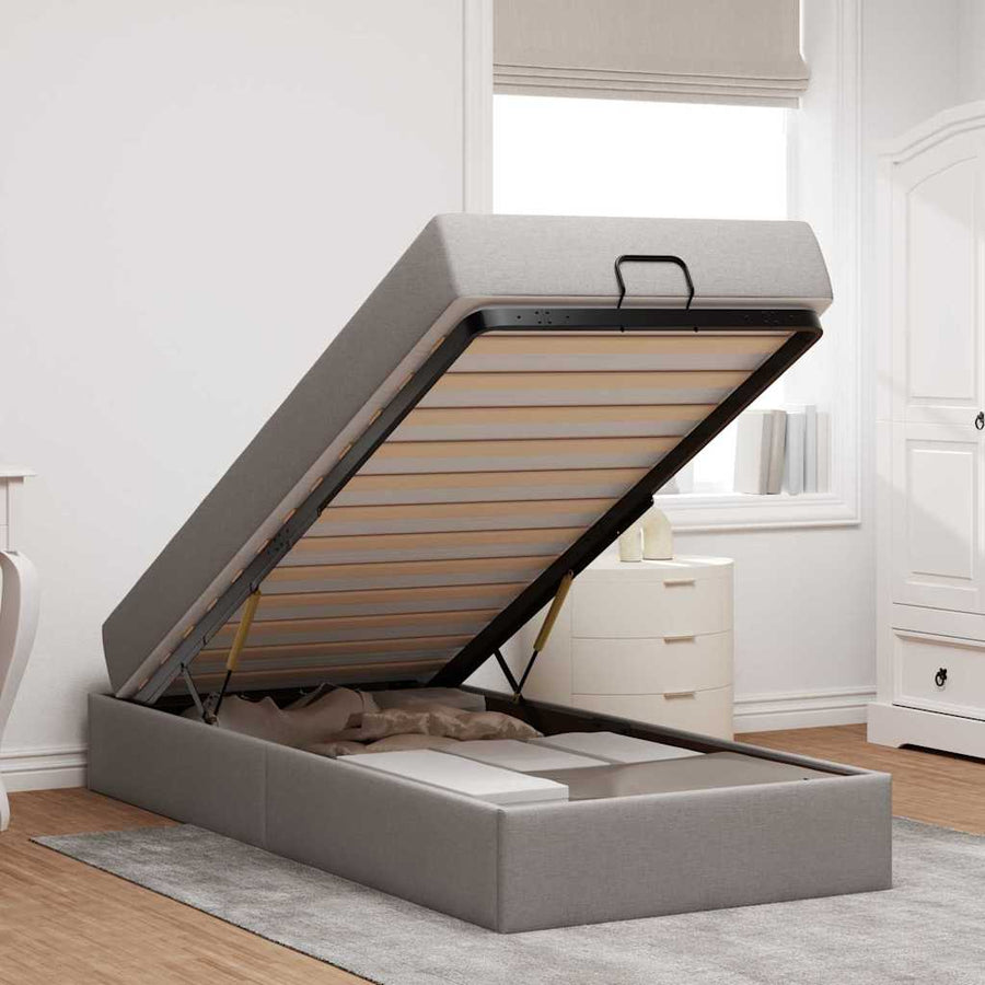 Bedframe Taupe 100 x 200 cm Stof