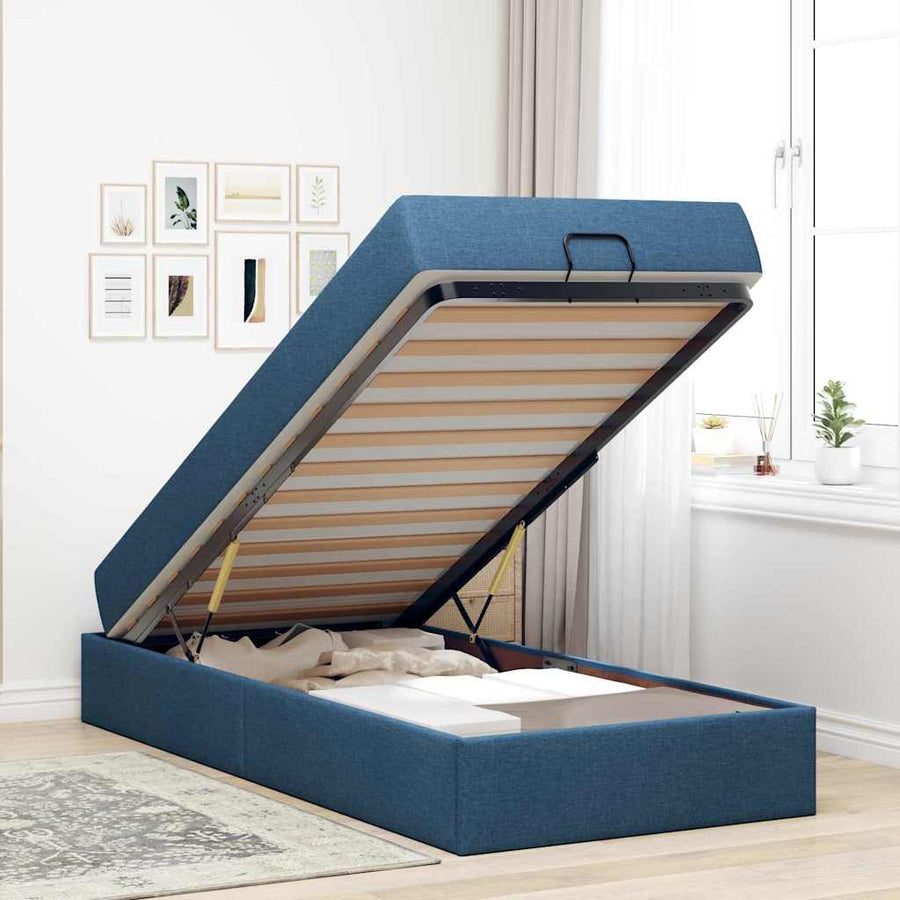 Bedframe Blauw 100 x 200 cm Stof