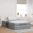 Opbergbedframe 120x190 cm lichtgrijs stof