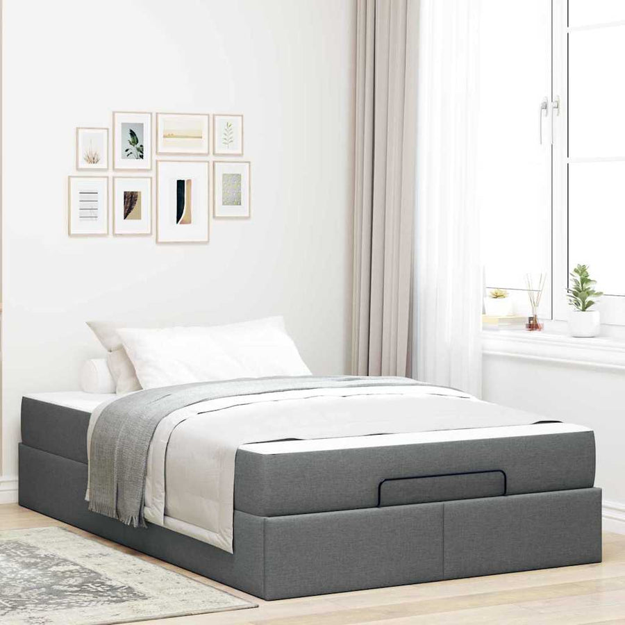 Bedframe Donkergrijs 120 x 190 cm Stof