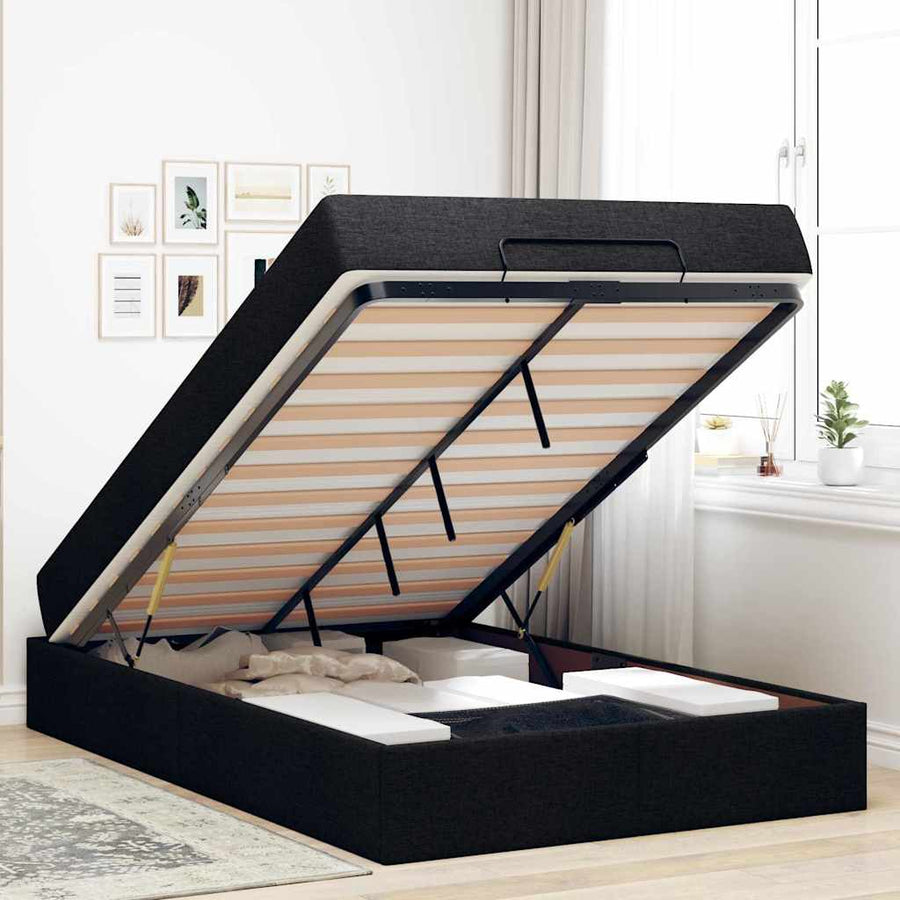 Bedframe Zwart 120 x 190 cm Stof