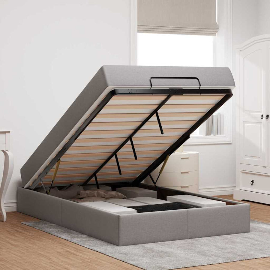 Bedframe met matras Taupe 120 x 190 cm Stof