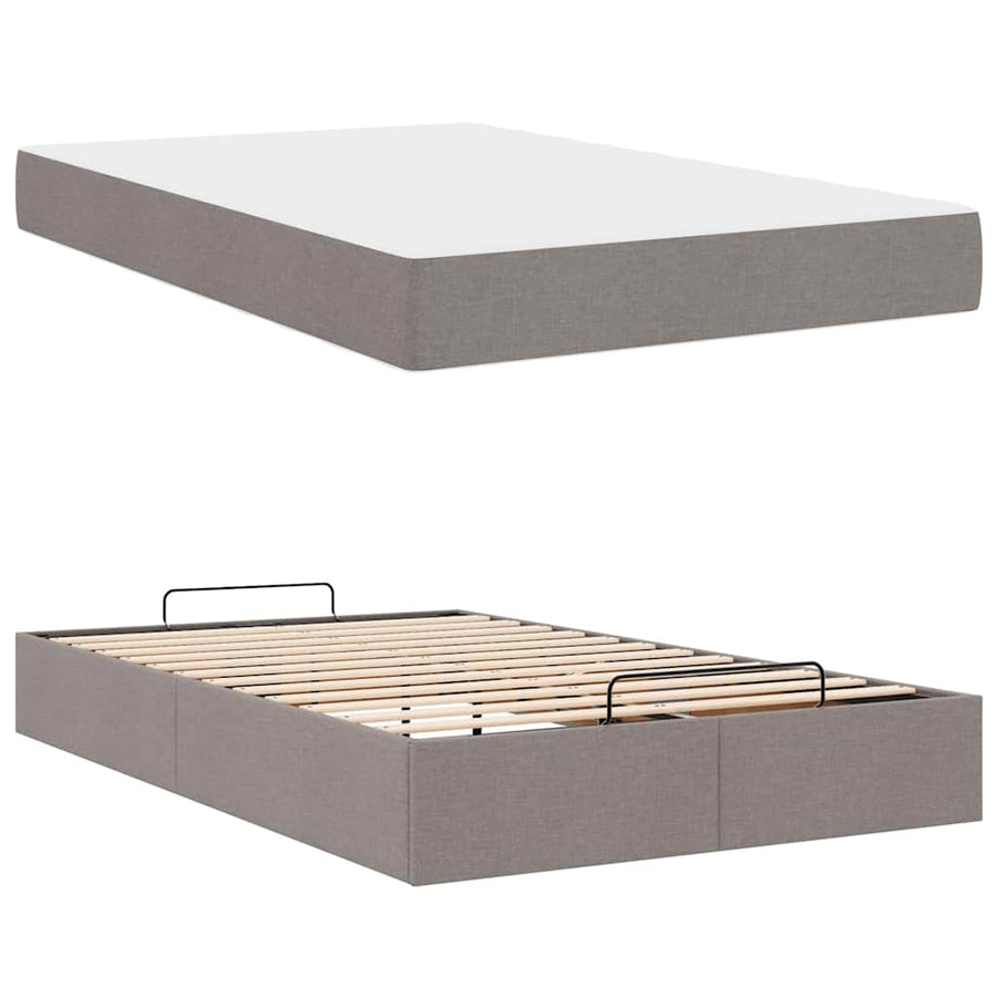 Bedframe met matras Taupe 120 x 190 cm Stof