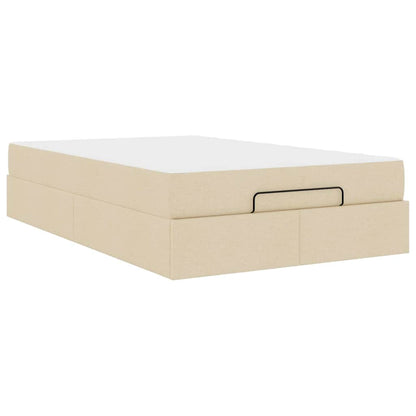 Bedframe met matras Crème 120 x 190 cm Stof