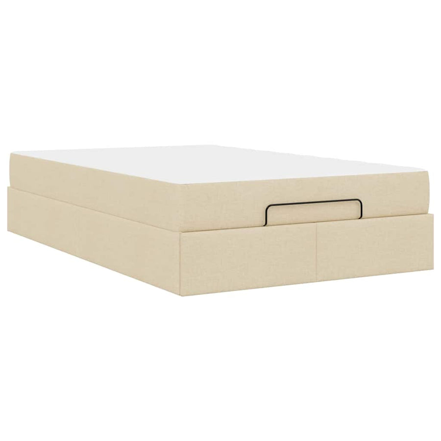 Bedframe met matras Crème 120 x 190 cm Stof