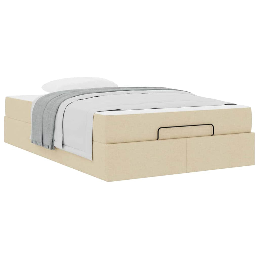 Bedframe met matras Crème 120 x 190 cm Stof