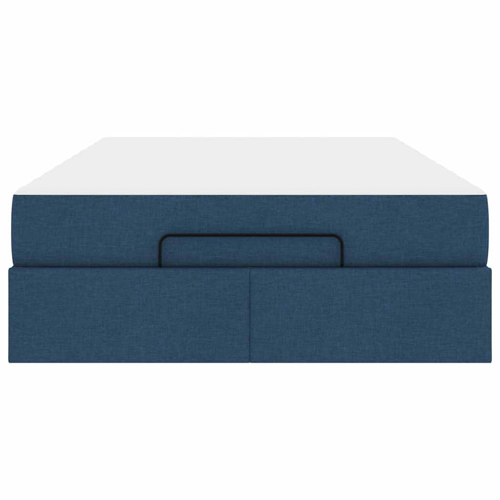 Bedframe met matras Blauw 120 x 190 cm Stof