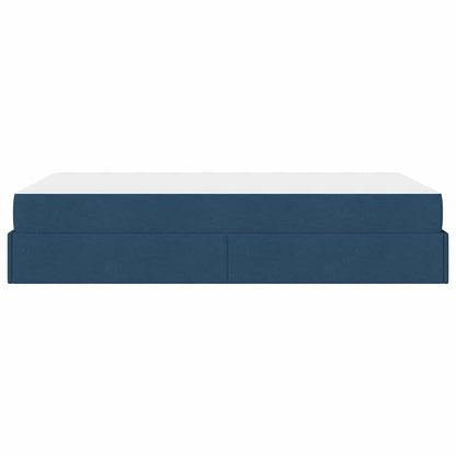 Bedframe met matras Blauw 120 x 190 cm Stof