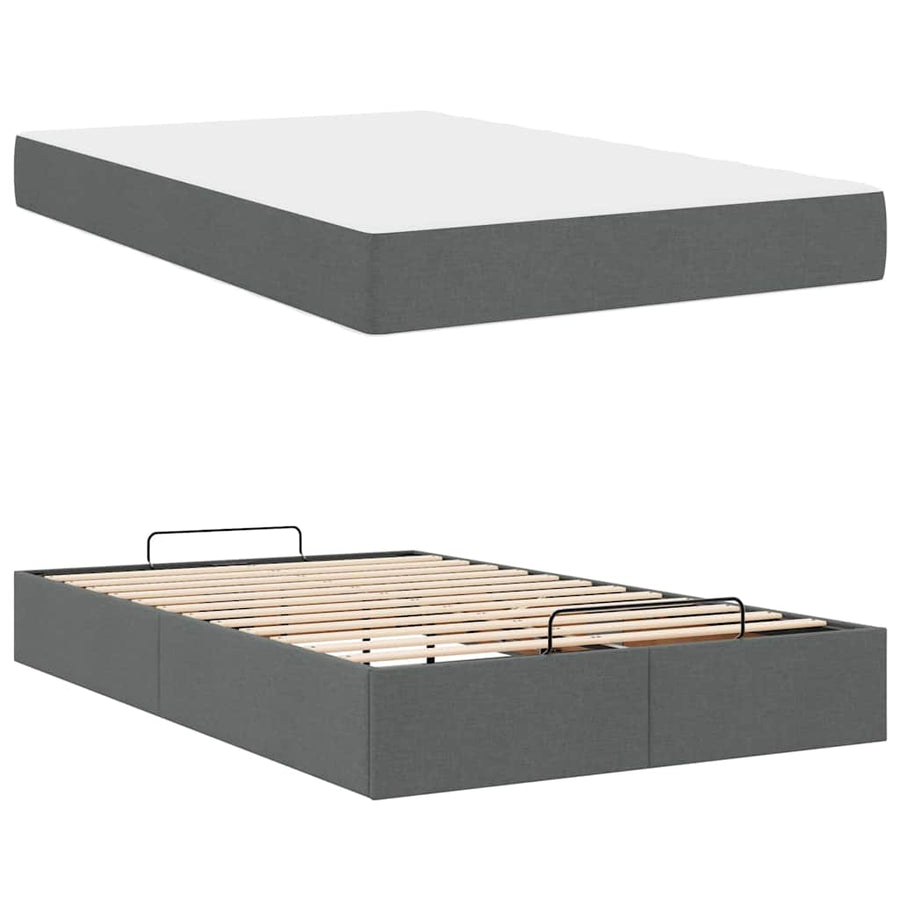 Bedframe Donkergrijs 120 x 200 cm Stof