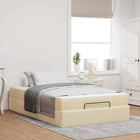 Bedframe met matras 120x200 cm crème stof
