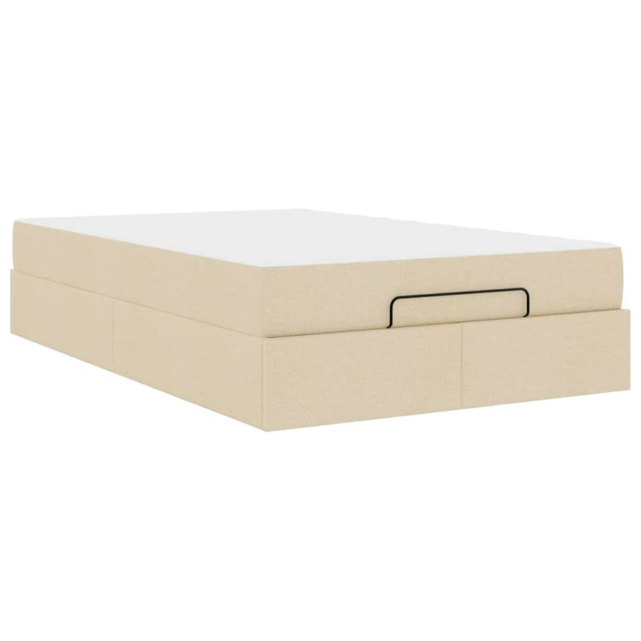 Bedframe met matras Crème 120 x 200 cm Stof