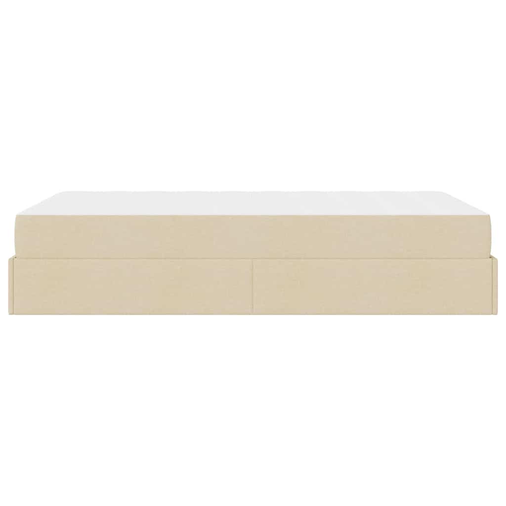 Bedframe met matras Crème 120 x 200 cm Stof