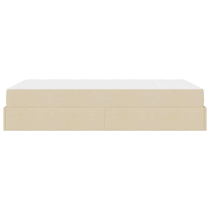 Bedframe met matras Crème 120 x 200 cm Stof