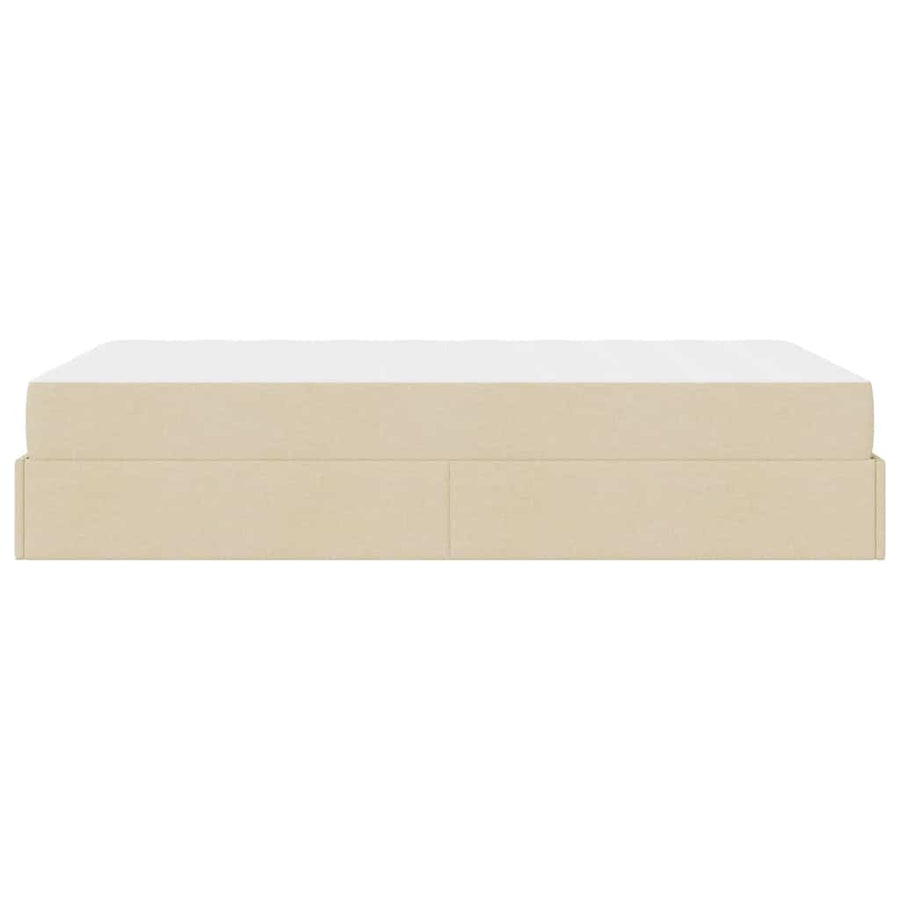 Bedframe met matras Crème 120 x 200 cm Stof