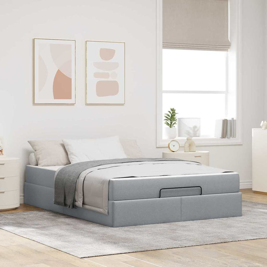 Bedframe Lichtgrijs 140 x 190 cm Stof