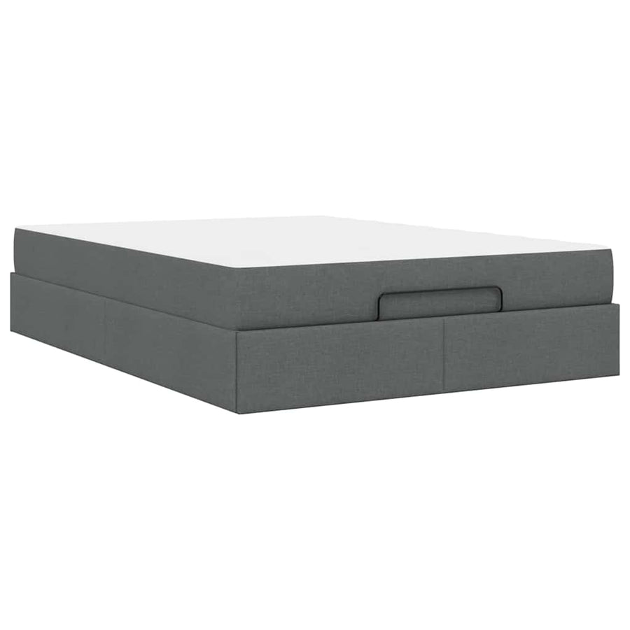 Bedframe Donkergrijs 140 x 190 cm Stof