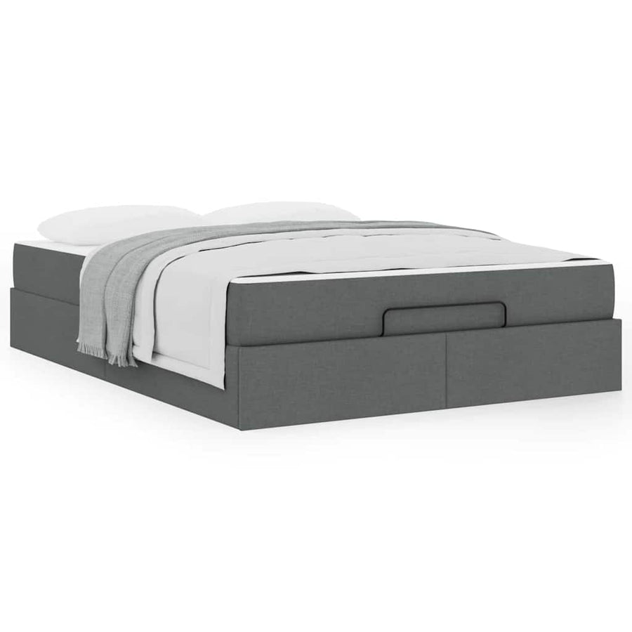 Bedframe Donkergrijs 140 x 190 cm Stof