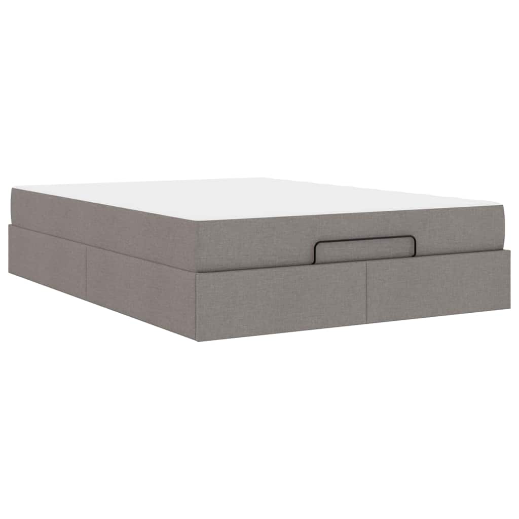 Bedframe met matras Taupe 140 x 190 cm Stof
