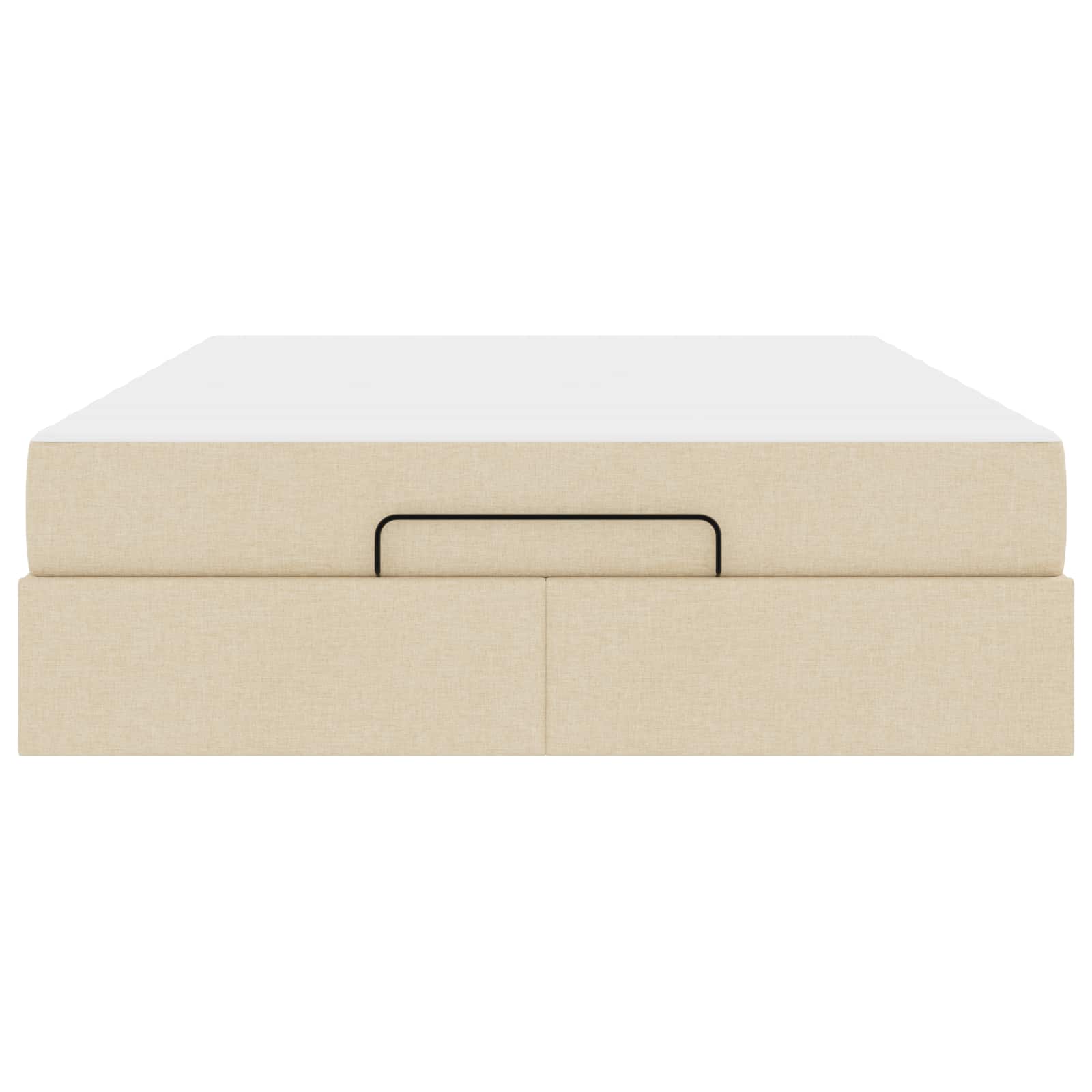 Bedframe met matras met matras 2 pcs Crème Stof
