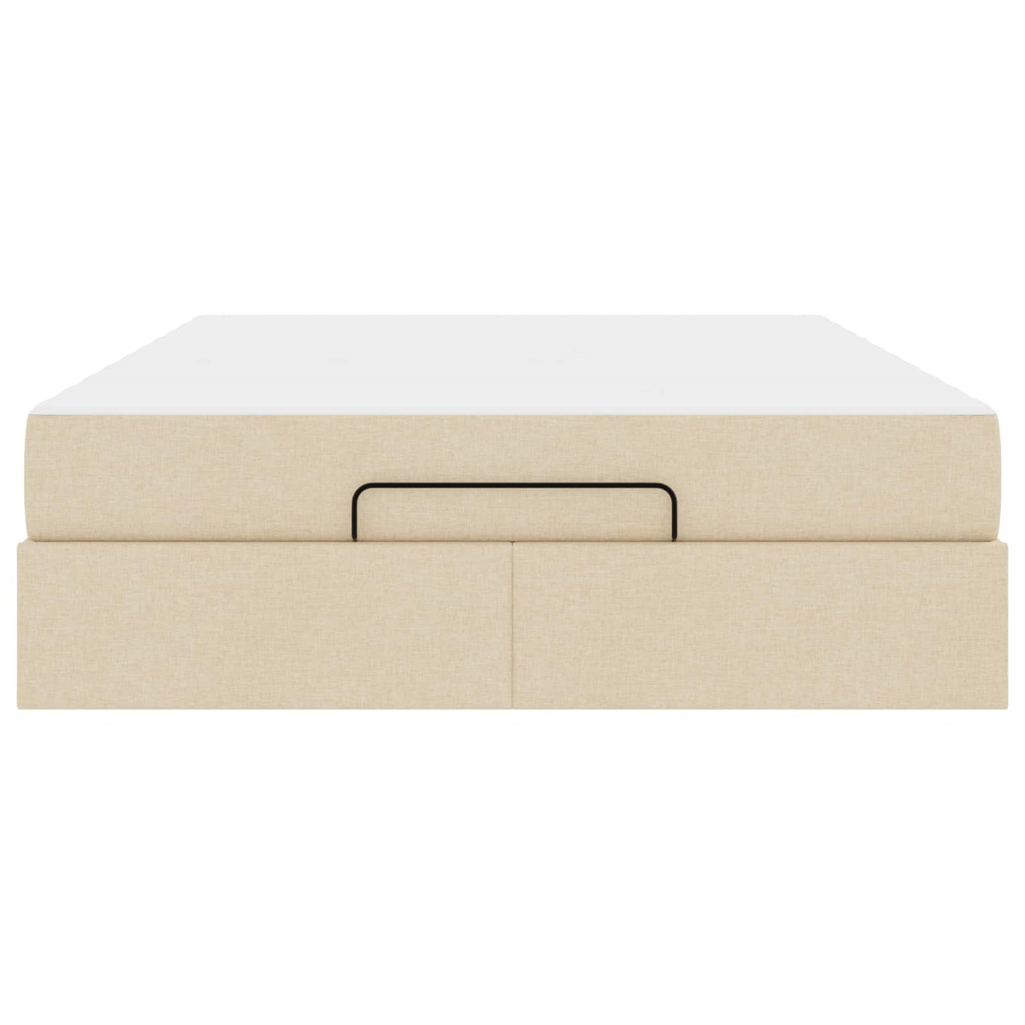 Bedframe met matras met matras 2 pcs Crème Stof