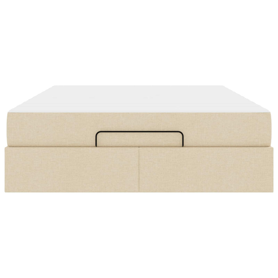 Bedframe met matras met matras 2 pcs Crème Stof