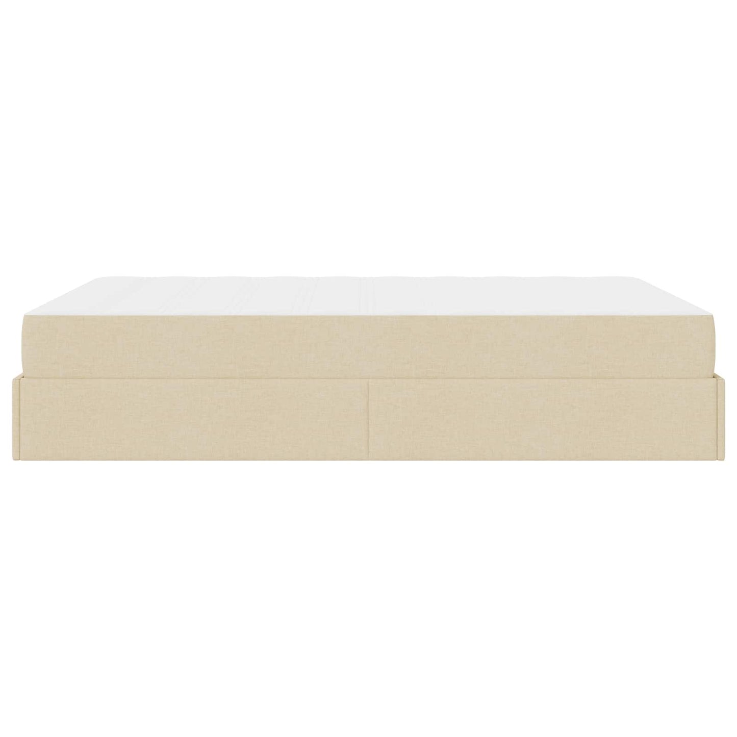 Bedframe met matras met matras 2 pcs Crème Stof