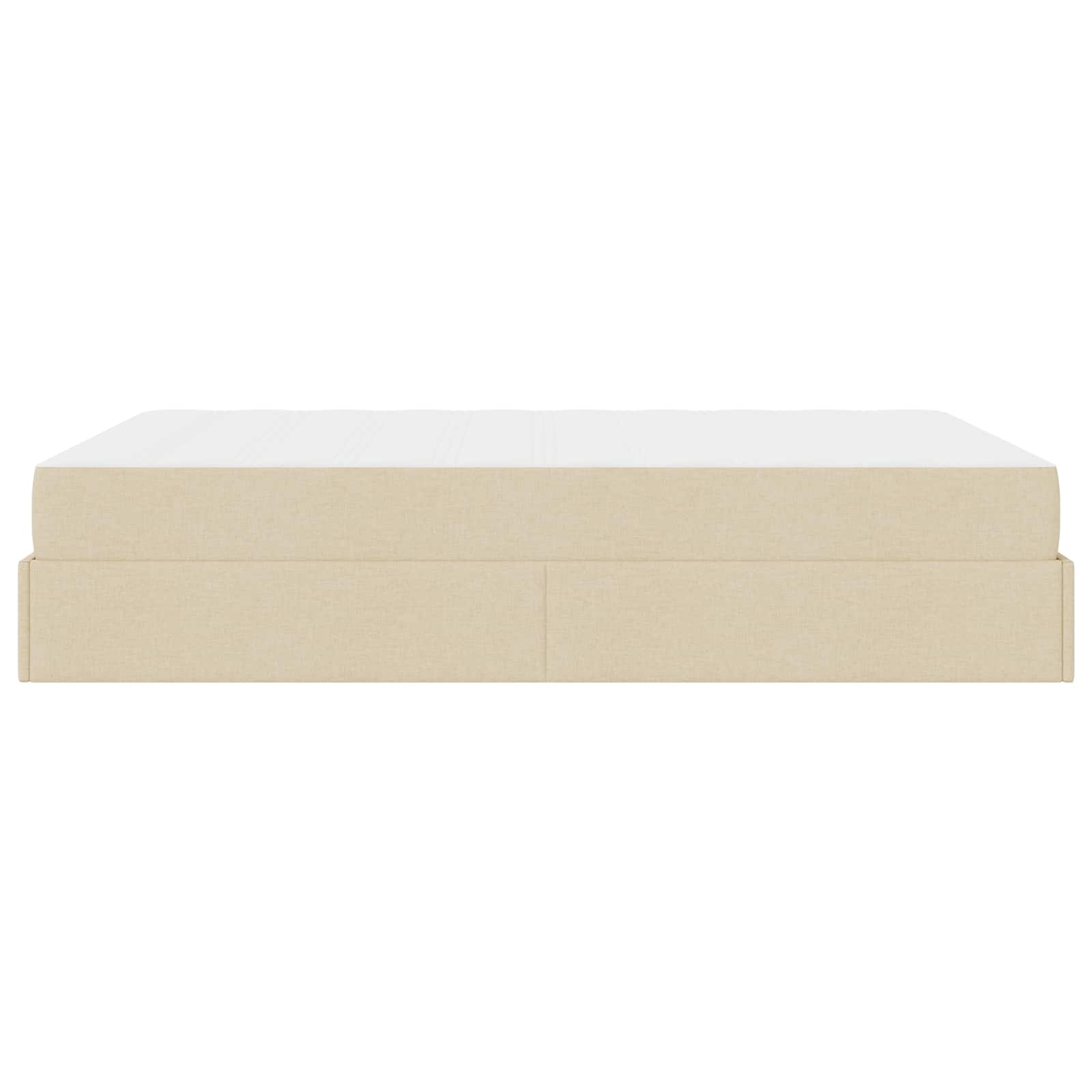 Bedframe met matras met matras 2 pcs Crème Stof