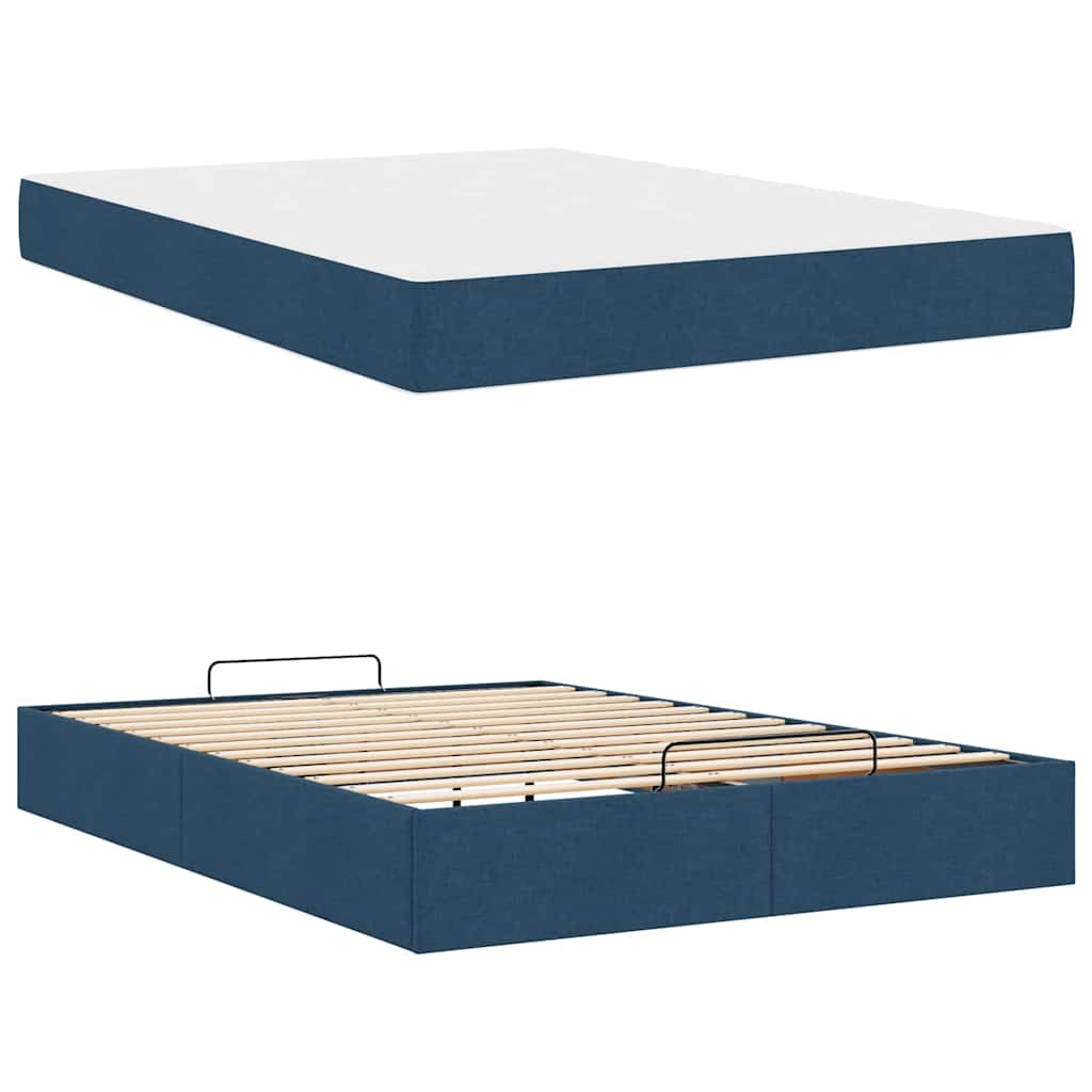Bedframe Blauw 140 x 190 cm Stof