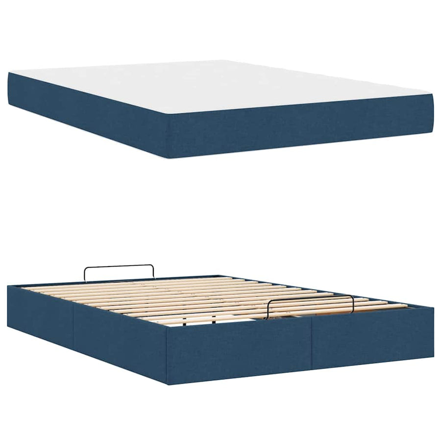 Bedframe Blauw 140 x 190 cm Stof