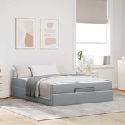 Opbergbed 140x200 cm lichtgrijs stof
