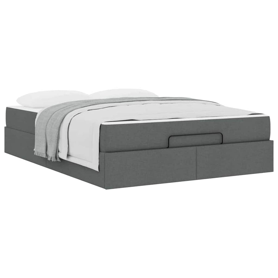 Bedframe Donkergrijs 140 x 200 cm Stof