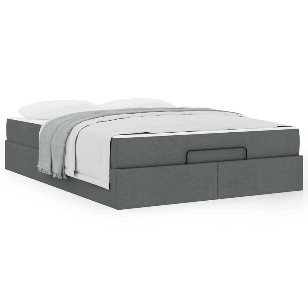 Bedframe Donkergrijs 140 x 200 cm Stof
