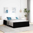 Bedframe 140x200 cm zwart stof met opbergruimte