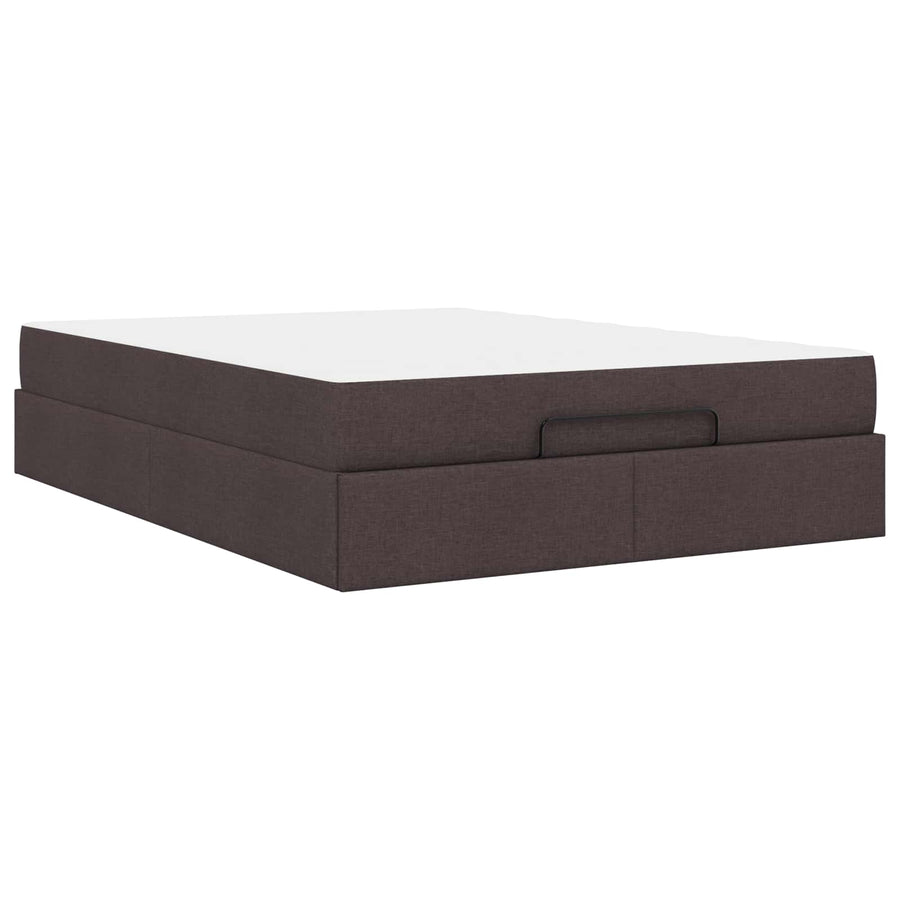Bedframe met matras 2 pcs Tan Stof
